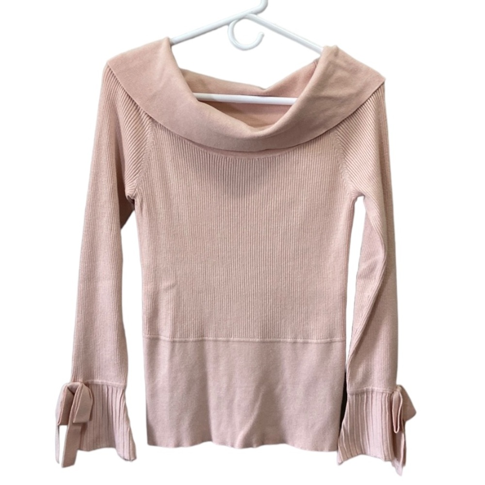 7th Avenue New York & Co women’s Pale Pink On/Off Shoulder Sweater Size Small